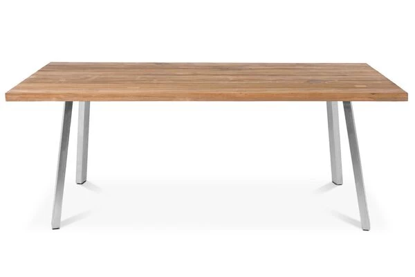 STERN Cardiff Esstischgruppe, Silber/silbergrau, Edelstahl/Teak, Tisch A-Gestell 220 X 100 Cm, 6 Multipositionssessel 8 STERN Cardiff Esstischgruppe, Silber/silbergrau, Edelstahl/Teak, Tisch A-Gestell 220 X 100 Cm, 6 Multipositionssessel – Bild 6