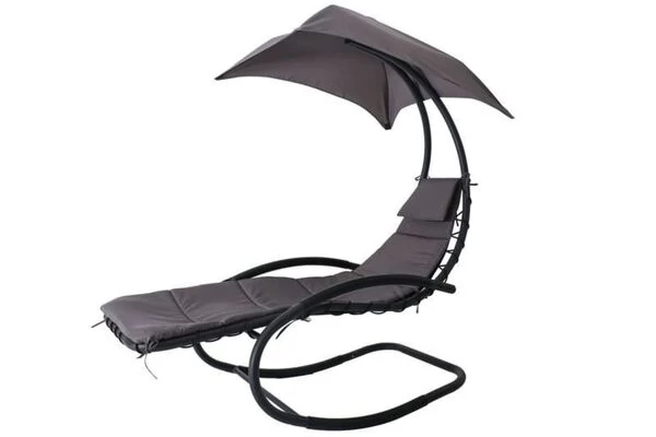 OUTFLEXX Schaukelsessel, Anthrazit Matt/schwarz, Stahl/Textilene, 176x115x187cm, Inkl. Polster 3 OUTFLEXX Schaukelsessel, Anthrazit Matt/schwarz, Stahl/Textilene, 176x115x187cm, Inkl. Polster