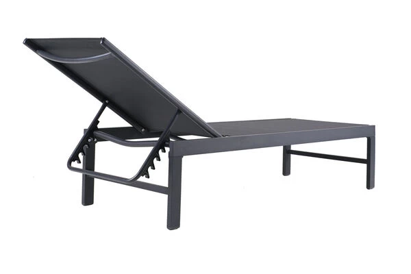 OUTFLEXX Liege, Anthrazit Matt/schwarz, Alu/Textilene, 190x62x34cm, Rückenlehne Verstellbar 9 OUTFLEXX Liege, Anthrazit Matt/schwarz, Alu/Textilene, 190x62x34cm, Rückenlehne Verstellbar – Bild 7