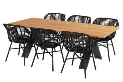 HARTMAN Xanadu Esstisch, Xerix, Alu / Teakholz, 220 X 100 Cm, X-Gestell -Warmer Garten 6 20405.jpg