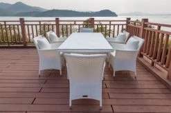 OUTFLEXX Dining Set, Weiß, Polyrattan, Tisch 200x95cm, Spraystone, 6mm, 6 Sessel -Warmer Garten 6 20670.jpg