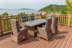 OUTFLEXX Dining Tisch, Hellbraun, Polyrattan, 220 X 100 Cm, Tischplatte Spraystone, 6mm -Warmer Garten 6 20677.jpg