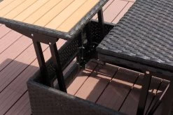 OUTFLEXX Loungetisch Höhenverstellbar, Braun, Polyrattan, 75/152x75x40/64,5cm 14 OUTFLEXX Loungetisch Höhenverstellbar, Braun, Polyrattan, 75/152x75x40/64,5cm -Warmer Garten 6 2393 18.jpg