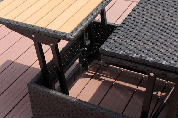 OUTFLEXX Loungetisch Höhenverstellbar, Braun, Polyrattan, 75/152x75x40/64,5cm 8 OUTFLEXX Loungetisch Höhenverstellbar, Braun, Polyrattan, 75/152x75x40/64,5cm – Bild 6