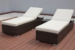 OUTFLEXX 2er-Set Sonnenliegen, Braun Marmoriert, Polyrattan, Je 200x70x45cm, Mit Beistelltisch -Warmer Garten 6 7761.jpg