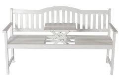 VILLANA Gartenbank, Weiß, Akazienholz, 152 X 59 X 86 Cm, 2-3 Personen, Klapptisch-Funktion -Warmer Garten 7 13851.jpg