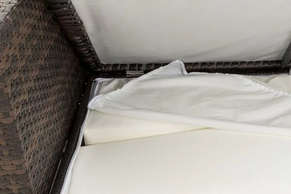 OUTFLEXX 2-Sitzer Ecksofa, Braun Marmoriert, Polyrattan, 145 X 85 X 70 Cm, Wasserfeste Kissenbox, Armlehne Li. 9 OUTFLEXX 2-Sitzer Ecksofa, Braun Marmoriert, Polyrattan, 145 X 85 X 70 Cm, Wasserfeste Kissenbox, Armlehne Li. – Bild 7