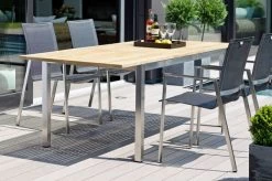 STERN Ausziehtisch, Silber/natur, Edelstahl/FSC-Teakholz, 162/220x90 Cm, Butterfly-Auszug -Warmer Garten 7 16498.jpg