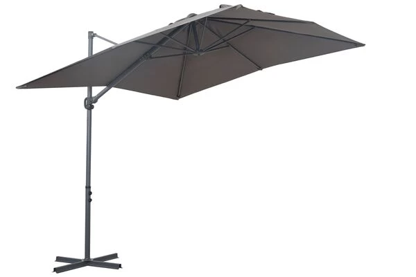 OUTFLEXX Ampelschirm, Anthrazit, Pulverbesch. Aluminium, 250x250cm, Inkl. Plattenständer 9 OUTFLEXX Ampelschirm, Anthrazit, Pulverbesch. Aluminium, 250x250cm, Inkl. Plattenständer – Bild 7