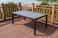 OUTFLEXX Dining Tisch, Braun Marmoriert, Polyrattan, 180 X 100 Cm, Tischplatte Spraystone, 6mm -Warmer Garten 7 20665.jpg