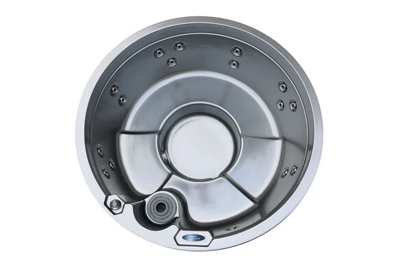 Outtech Steel Art Aqua Whirlpool, Silber/grau, 180x180x73 Cm,5 Pers., LCD Balboa Anzeige, Rund 9 Outtech Steel Art Aqua Whirlpool, Silber/grau, 180x180x73 Cm,5 Pers., LCD Balboa Anzeige, Rund – Bild 7