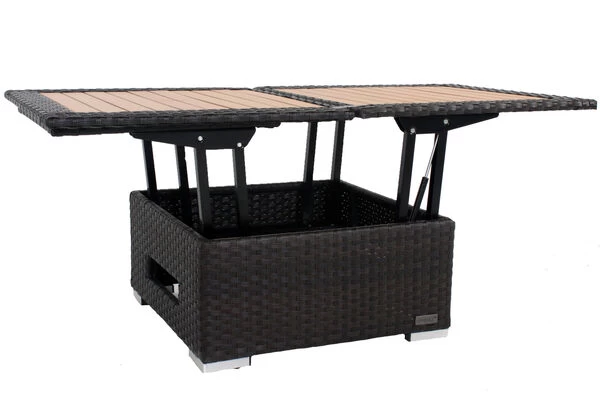 OUTFLEXX Loungetisch Höhenverstellbar, Braun, Polyrattan, 75/152x75x40/64,5cm 9 OUTFLEXX Loungetisch Höhenverstellbar, Braun, Polyrattan, 75/152x75x40/64,5cm – Bild 7