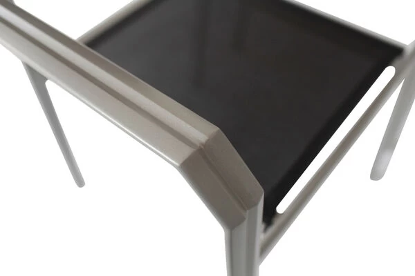 VILLANA Gartenstuhl, Silber/schwarz, Aluminium/Textil, 58 X 57 X 90 Cm, Stapelbar 11 VILLANA Gartenstuhl, Silber/schwarz, Aluminium/Textil, 58 X 57 X 90 Cm, Stapelbar – Bild 9