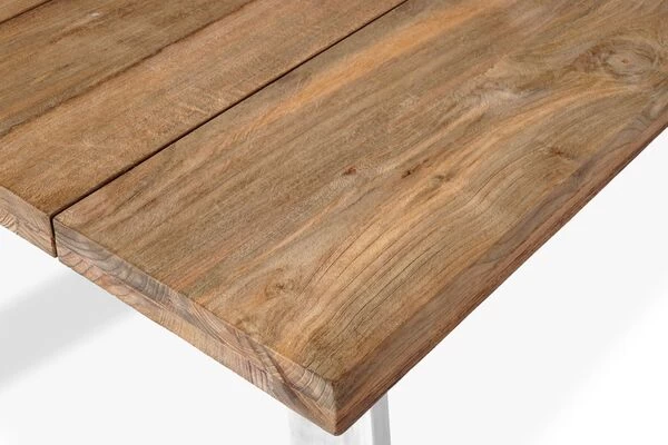 STERN Cardiff Esstischgruppe, Silber/silbergrau, Edelstahl/Teak, Tisch A-Gestell 220 X 100 Cm, 6 Multipositionssessel 10 STERN Cardiff Esstischgruppe, Silber/silbergrau, Edelstahl/Teak, Tisch A-Gestell 220 X 100 Cm, 6 Multipositionssessel – Bild 8