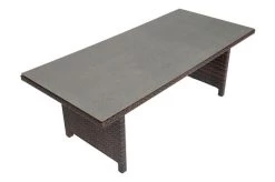 OUTFLEXX Dining Tisch, Braun Marmoriert, Polyrattan, 220 X 100 Cm, Tischplatte Spraystone, 6mm -Warmer Garten 8 20663.jpg