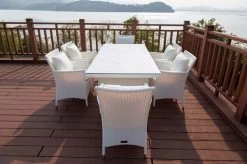 OUTFLEXX Dining Set, Weiß, Polyrattan, Tisch 200x95cm, Spraystone, 6mm, 6 Sessel -Warmer Garten 8 20670.jpg