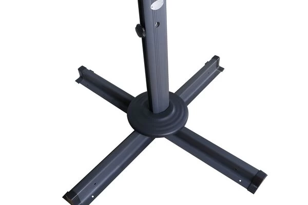 OUTFLEXX Ampelschirm, Anthrazit/creme, Pulverbesch. Aluminium, 400x300cm, Inkl. Plattenständer 11 OUTFLEXX Ampelschirm, Anthrazit/creme, Pulverbesch. Aluminium, 400x300cm, Inkl. Plattenständer – Bild 9