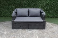 OUTFLEXX Fontana Loungebett, Grau, Polyrattan, Doppel-halbrund, Mit Unterschiebbaren Hockern, Dach Klappbar -Warmer Garten 9 18545.jpg