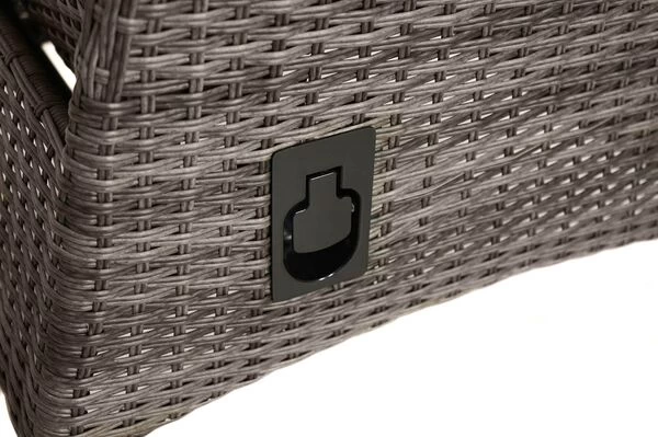 Ploß Rocking Dining Sessel, Grau/braun-meliert, Polyrattan, Verstellbar, Mit Fußhocker 11 Ploß Rocking Dining Sessel, Grau/braun-meliert, Polyrattan, Verstellbar, Mit Fußhocker – Bild 9