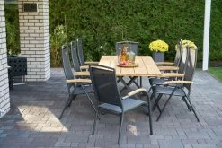 HARTMAN Xanadu Esstisch, Xerix, Alu / Teakholz, 220 X 100 Cm, X-Gestell -Warmer Garten 9 20405.jpg